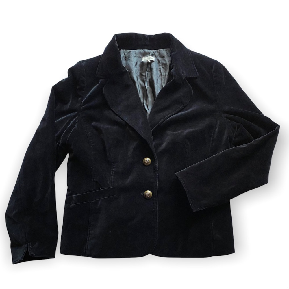 Madison Woman 2X Black Velvet Blazer Jacket Coat
